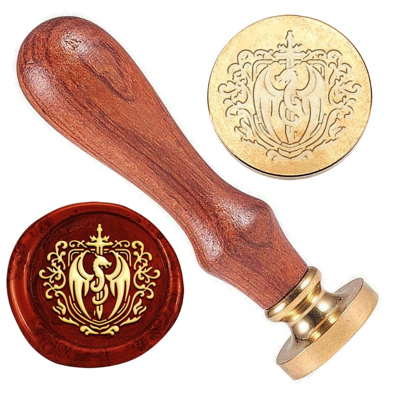 Wax Seal Stamp Set - 1szt Smoczy Miecz Pieczęć Woskowa Wytłoczona