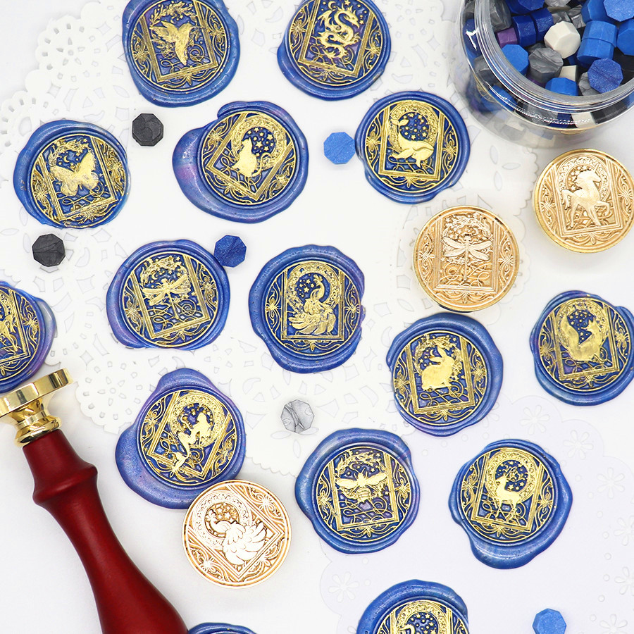 Wax Seal Stamp Set - Niebo zwierząt pieczęć woskowa pieczęć Vintage